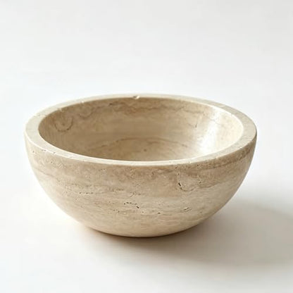 WILD WORKS Natural Travertine Bowl, 6"Stone Decorative Bowls, Catchall Tray