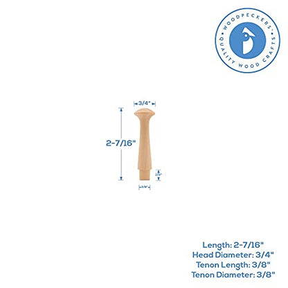 Woodpeckers Wooden Shaker Pegs 2-7/16-inch w/ 3/8-inch Tenon, Pack of 50 DIY Wooden Wall Hooks, Wood Hooks for Hanging Shaker Peg Rail and Coat/Hat/Towel Hook - color: Pack of 50, size: 2-7/16 Inch Tenon