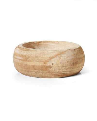 Serene Spaces Living 9.5" Paulownia Round Wood Bowl, Handmade Wooden Decorative Bowl for Décor, Parties, Wedding Centerpiece, Floral Arrangements, Set of 6, Measures 4" Tall and 9.5" Diameter - color: 9.5" Round Wood Bowl, Set of 6