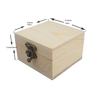 Wooden Box for your Gift Jewelry Watch Unfinished Wood Box (Wooden) - color: Wooden