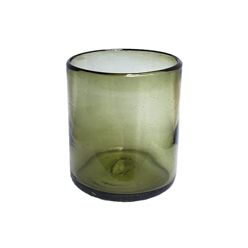 Solid Olive Green 9 oz Short Tumblers (set of 6), Recycled Glass, Lead-free, Toxin-Free (9oz Tumbler) - color: Olive Green, size: 9 oz