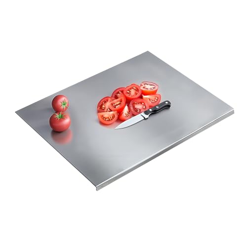 304 Stainless Steel Cutting Board – Stainless Steel Kitchen Chopping Boards Non-Slip, Dishwasher Safe – Ideal for Meat, Vegetables, Fruits, Bread & Baking – Commercial & Home Use (23.6 * 19.6in) - size: 23.6"L x 19.6"W