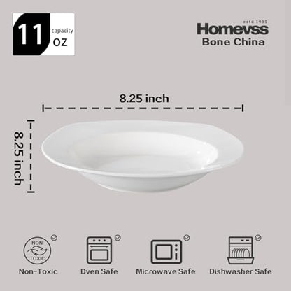 HomeVss, New Bone China Dinnerware Set, Coupe Square Shape, 20pc Set - color: Square Coupe, size: Service for 4 - 20pc Set