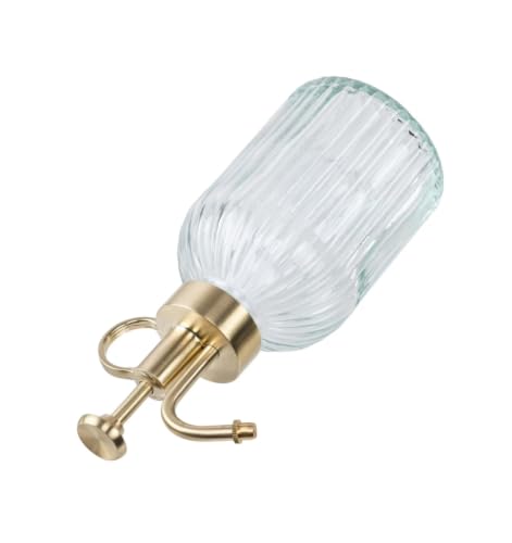 Vintage Vertical Striped Glass Plant Mister, Brass Pump Small Watering Spray Bottle for Succulent Indoor Plants