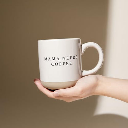 Sweet Water Decor Mama Needs Coffee Stoneware Coffee Mugs - 14Oz Cute Coffee Mugs for Hot & Cold Drinks - Dishwasher & Microwave Safe - Mothers Day Gift - Ideal Tea & Espresso Mugs - style: Mama Needs Coffee