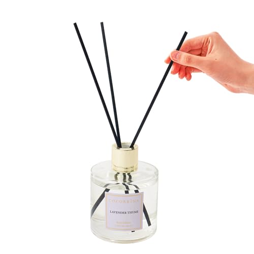 Flower Reed Diffuser - Lavender Thyme 6.7oz Scented Diffuser with Sticks Home Fragrance Essential Oil for Bathroom Shelf Decor (Artificial Flower) - size: 6.7 Ounce/1pack