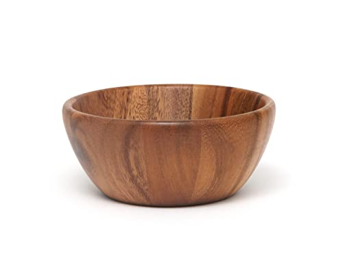 Lipper International Acacia Round Flair Serving Bowl for Fruits or Salads, Small, 6" Diameter x 2.5" Height, Single Bowl - size: Small