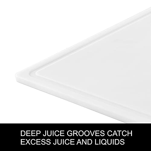Farberware Cutting Board for Kitchen, Extra Large 15 x 20 Inch Plastic Cutting Board with Deep Juice Groove, Reversible, Dishwasher Safe, White - size: 20.1"L x 15"W