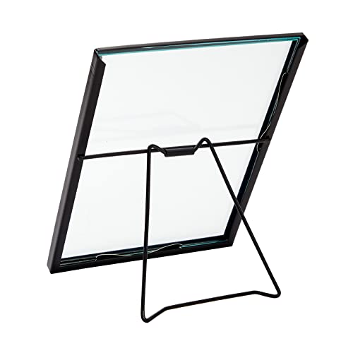 Juvale Wedding Floating Glass Picture Frames - 8-Pack, Black, 6.9" x 8.9", for 5" x 7" Photos - Hanging Picture Frames & Table Number Display - Double-Sided Glass & Easel Back