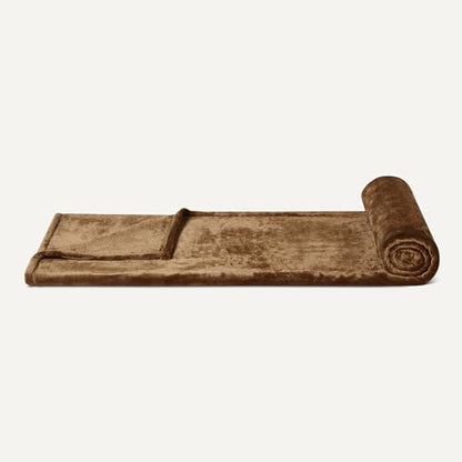 Amazon Basics Soft Fleece Throw Blanket, Very Cozy Blanket for Couch & Sofa, Warm, 50 x 60 Inches, Brown - color: Brown, size: 50 x 60 inches