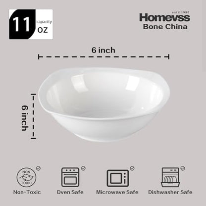 HomeVss, New Bone China Dinnerware Set, Coupe Square Shape, 20pc Set - color: Square Coupe, size: Service for 4 - 20pc Set