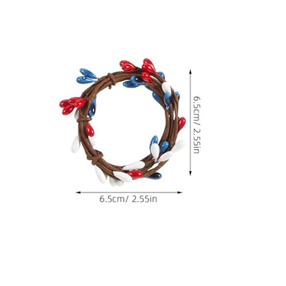 10 Pack Patriotic Napkin Rings for 4th of July Table Decorations, Red White and Blue Napkin Holder Set for Independence Day, USA Flag Theme Table Settings and Memorial Day Decor