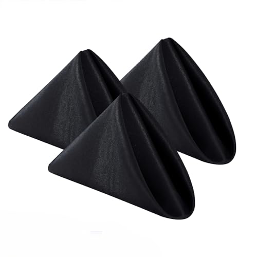 Bailarina Cloth Napkins Set of 80,17x17 inches Dinner Napkins Cloth Washable,Polyester Square Table Cloth Napkin Bulk with Hemmed Edges Ideal for Banquets, Parties and Weddings-Black - color: Black