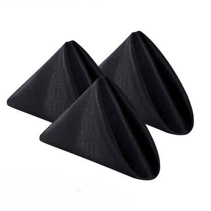 Bailarina Cloth Napkins Set of 80,17x17 inches Dinner Napkins Cloth Washable,Polyester Square Table Cloth Napkin Bulk with Hemmed Edges Ideal for Banquets, Parties and Weddings-Black - color: Black