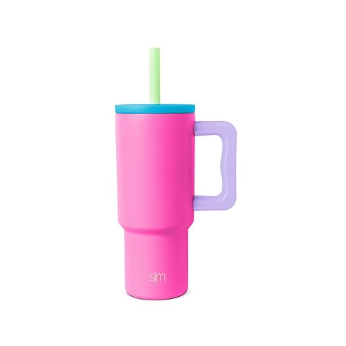 Simple Modern Kids Tumbler with Straw & Handle | 24oz | 80s Mix | Trek Kids Water Bottle, Toddler Cup | Insulated Stainless Steel, Spill-Proof Straw Lid | 80s Mix - color: Multi-Color: 80s Mix, size: 24 Ounces