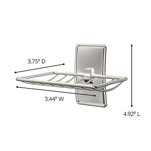 Command Soap Dish for Shower,Damage Free Hanging Bathroom Soap Dish,No Tools Bar-Soap Holder,1 Satin Nickel-Soap-Dish and 2 Water-Resistant Command Strips,(Pack of 8) - size: 8 Pack