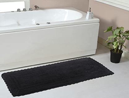 Home Weavers Casual Elegance Reversible Bathmat 100% Cotton Bathroom Rugs Set, Machine Washable Rug, Extra Soft and Absorbent Bath Rug, Kitchen Mat, Bath Mat Set, Non Slip Mat, 21"x54" Runner, Gray - color: Grey, size: 1'9" x 4'6" (Rectangular)