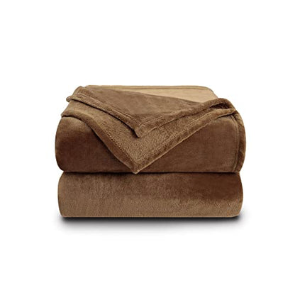 NANPIPER Fleece Blankets Super Soft Flannel Queen Size Blanket for Bed Luxury Cozy Microfiber Plush Fuzzy Blanket,Coffee Brown - color: Coffee Brown, size: Queen