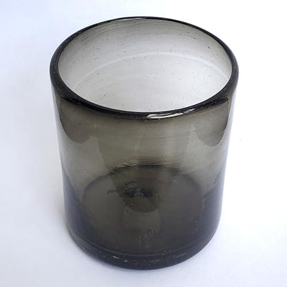 Solid Humo Smoke Gray 9 oz Short Tumblers (set of 6), Recycled Glass, Lead-free, Toxin-Free (9oz Tumbler) - color: Smoke Gray, size: 9 oz