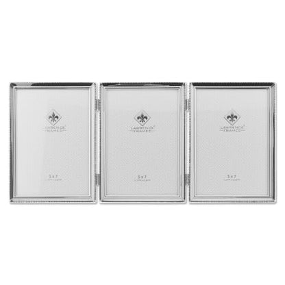 Lawrence Frames Bead Border Design, 5x7 Triple, Silver - color: Silver, size: 5 Inches X 7 Inches, Triple