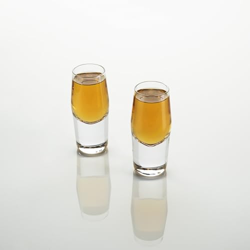 Viski Heavyweight Crystal Shot Glasses Set of 2 for Whiskey, Vodka, Tequila, 2 oz Handmade Home Bar Glasses Gift Set for Bachelor or Bachelorette Party, Groomsmen Gifts, Birthday & Wedding Gifts - style: Heavyweight Shot Glasses