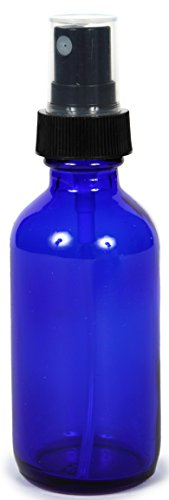 Vivaplex 6, Cobalt Blue, 2 oz Glass Bottles, with Black Fine Mist Sprayers