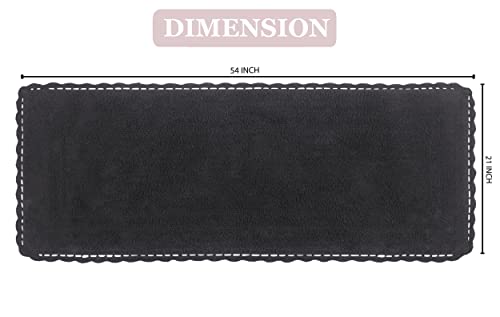 Home Weavers Casual Elegance Reversible Bathmat 100% Cotton Bathroom Rugs Set, Machine Washable Rug, Extra Soft and Absorbent Bath Rug, Kitchen Mat, Bath Mat Set, Non Slip Mat, 21"x54" Runner, Gray - color: Grey, size: 1'9" x 4'6" (Rectangular)