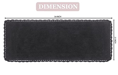 Home Weavers Casual Elegance Reversible Bathmat 100% Cotton Bathroom Rugs Set, Machine Washable Rug, Extra Soft and Absorbent Bath Rug, Kitchen Mat, Bath Mat Set, Non Slip Mat, 21"x54" Runner, Gray - color: Grey, size: 1'9" x 4'6" (Rectangular)