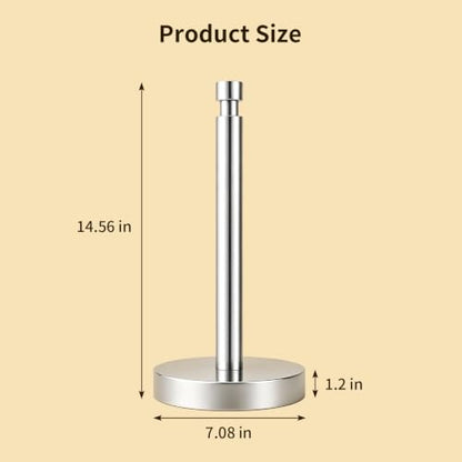 3.9lbs Heavy Duty Paper Towel Holder Countertop Weighted Base | Chrome,Stainles Steel,Modern Standing Countertop Dispenser for Kitchen,Easy One-Handed Tear - color: Chrome