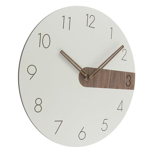 Ipetboom Silent Wood Wall Clock Decorative Hanging Clock Without Battery Modern Home Decor for Living Bedroom Office Unique Minimalist Design