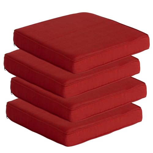 Goodgoods 20x20 Patio Chair Cushions Set of 4, 35D Foam, Chili | 35D High-Resilience Foam, Fade-Resistant and Water-Resistant Seat Pads for Dining Room, Kitchen, or Patio Chairs - color: Chili, size: 20"x20" 4pcs