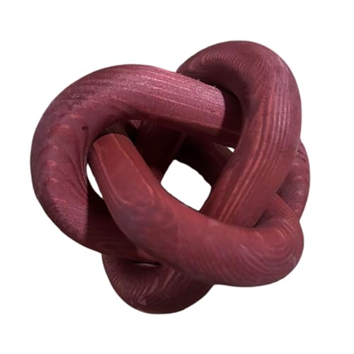Wood Knot Decor -Coffee Table Decor,Wine Red Decor Shelf Decor | Entry Table Accessorie Boho Rustic Modern Shabby Chic Style Decor 3 Link Wooden Knot Chain Link Decor Burgundy Home - color: Burgundy