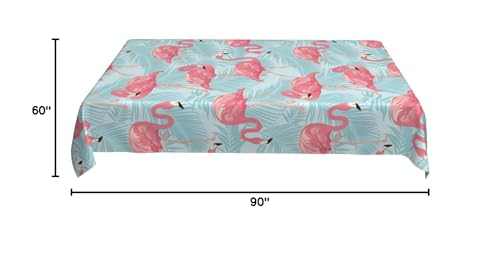 Worltoldb Flamingo Palm Leaf Tablecloths Polyester Table Cloth for Kitchen Dinning Table Washable Table Cover for Parties Wedding Picnic - color: White19