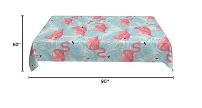 Worltoldb Flamingo Palm Leaf Tablecloths Polyester Table Cloth for Kitchen Dinning Table Washable Table Cover for Parties Wedding Picnic - color: White19
