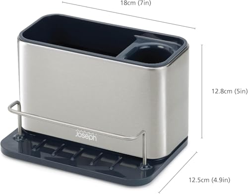 Joseph Joseph Surface Stainless Steel Caddy Sink Area Organizer and Sponge Holder, Gray - color: Grey, size: Large
