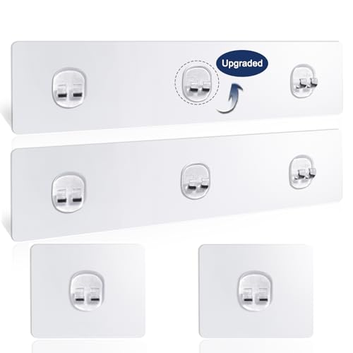 Shower Caddy Adhesive Replacement, 4 Pack Strong Adhesive Shower Hooks | Waterproof Shower Adhesive Strips, No Drilling, For Corner Shelf Baskets, Bathroom Storage Shelves and Kitchen Racks - color: 4 PCS