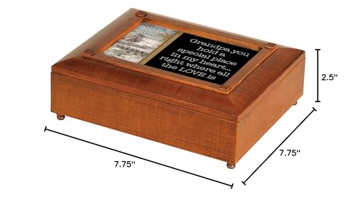 Cottage Garden JBRB15 Grandpa, You Hold A Special Place Woodgrain Finish Polymer Photo Frame Jewelry Valet Storage Box - style: Grandpa, You Hold A Special Place