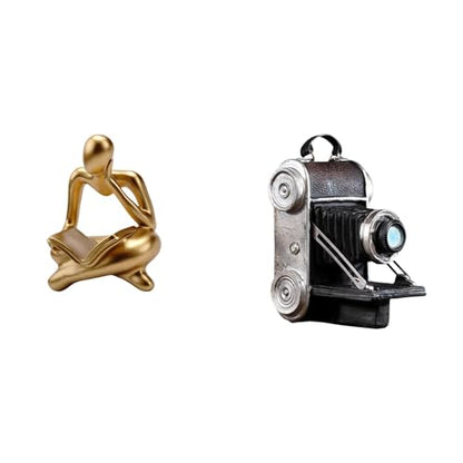 Abstract Figurine Camera Statue Human Model Resin Distinctive Art Craft Sculpture Suitable for Bedroom Living Room Office Gift Shelf Decoration Collec