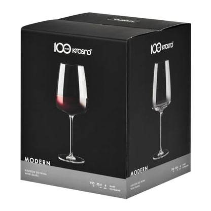 Krosno Red Wine Glasses Set of 4, 20.3 oz, Modern Collection | Large White Wine Glasses, Rosé, Cocktails, Aperol, Water, Lead-Free Crystal, Dishwasher Safe, Idea Reaglo - size: 25.4 fl oz (Set of 4)