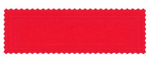 Royal Blaze Crochet Bath Rug 100% Cotton Reversible, 24”x60” Soft Red Large Rectangular Bath Mat, Reversible Plush Tufted Loop Design with Decorative Edges, Thick Bathroom Rug - color: Bright Red, size: 24"x60" Rec
