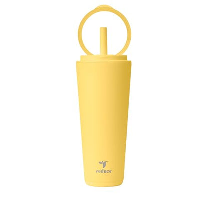 REDUCE Halo 32 oz Stainless Steel Vacuum Insulated Tumbler - Spill Proof Travel Mug with Flip Handle Lid - Keeps Drinks Cold for 32 Hrs - Dishwasher Safe - Cupholder Friendly - Pineapple - color: Pineapple, size: 32 Ounces