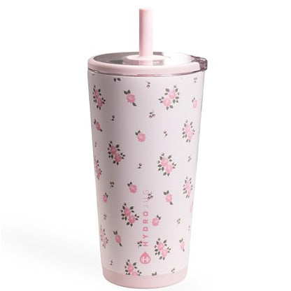 HydroJug Everyday Tumbler 20 oz, Ceramic-Lined Straw Cup, Wildrose - color: Wildrose, size: 20 Ounces