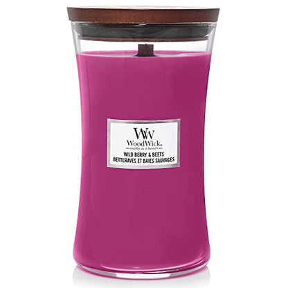 WoodWick Large Hourglass Scented Candle with Crackling Wick | Wild Berry & Beets | Up to 130 Hours Burn Time - color: Wild Berry, style: LARGE HOURGLASS