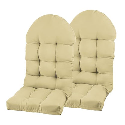 Adirondack Chair Cushion, Rocking Chair Cushion 44x19.4x4 inch, High Back Patio Cushions of Upper and Lower with Ties, Sunscreen and Fade-Resistant (Semolina, 2) - color: Semolina