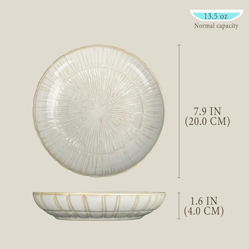7.9-inch round dinner plates (4-pack), ceramic salad plates, dinner plate set, appetizer plates, suitable for salads, appetizers, desserts, and fruits. - color: White5