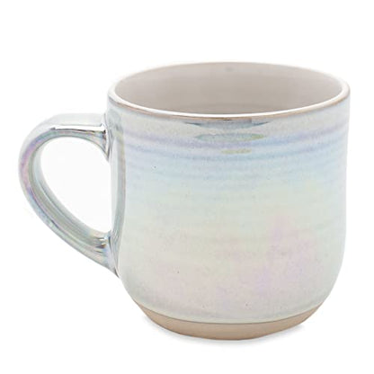 Elanze Designs Glossy Reactive Glaze Large 17 Fluid Ounce Everyday Kitchen Food Grade Ceramic Stoneware Coffee Mug Cup with Comfort Curved Handles, Set of 4, White - color: White