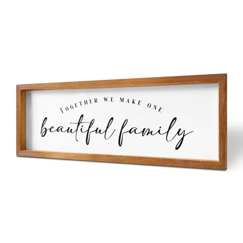Inspirational Family Sign Rustic Country Quote Decorative Wooden Framed Decor First House Must Haves Housewarming Gifts Farmhouse Wall Home Entryway Garden Garage Decoration - color: White875