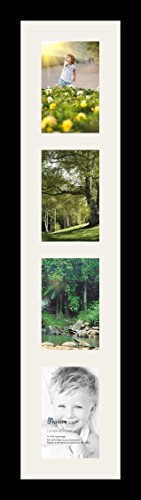 ArtToFrames Collage Photo Frame Single Mat with 4-4x6 Openings and Satin Black Frame. - color: 4 - 4x6 - (2359)