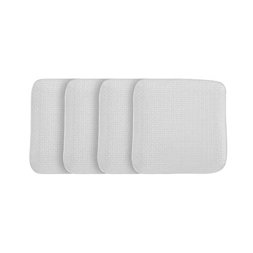 Stone Lain Olivia Weave Stoneware Dish Set, 4 Salad Plates, White