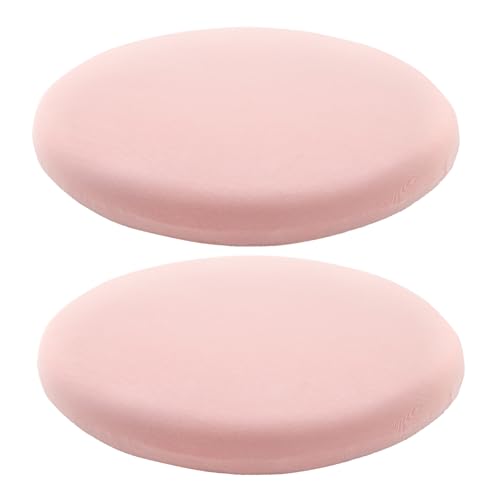 Pink 15.7 Inch 2 Pack Round Memory Foam Chair Pad, 1.8" Thick | Anti-Slip Stool Cushion with Removable Cover for Extended Sitting, Comfortable Seat Cushion for Dining Room Kitchen Office - color: Pink